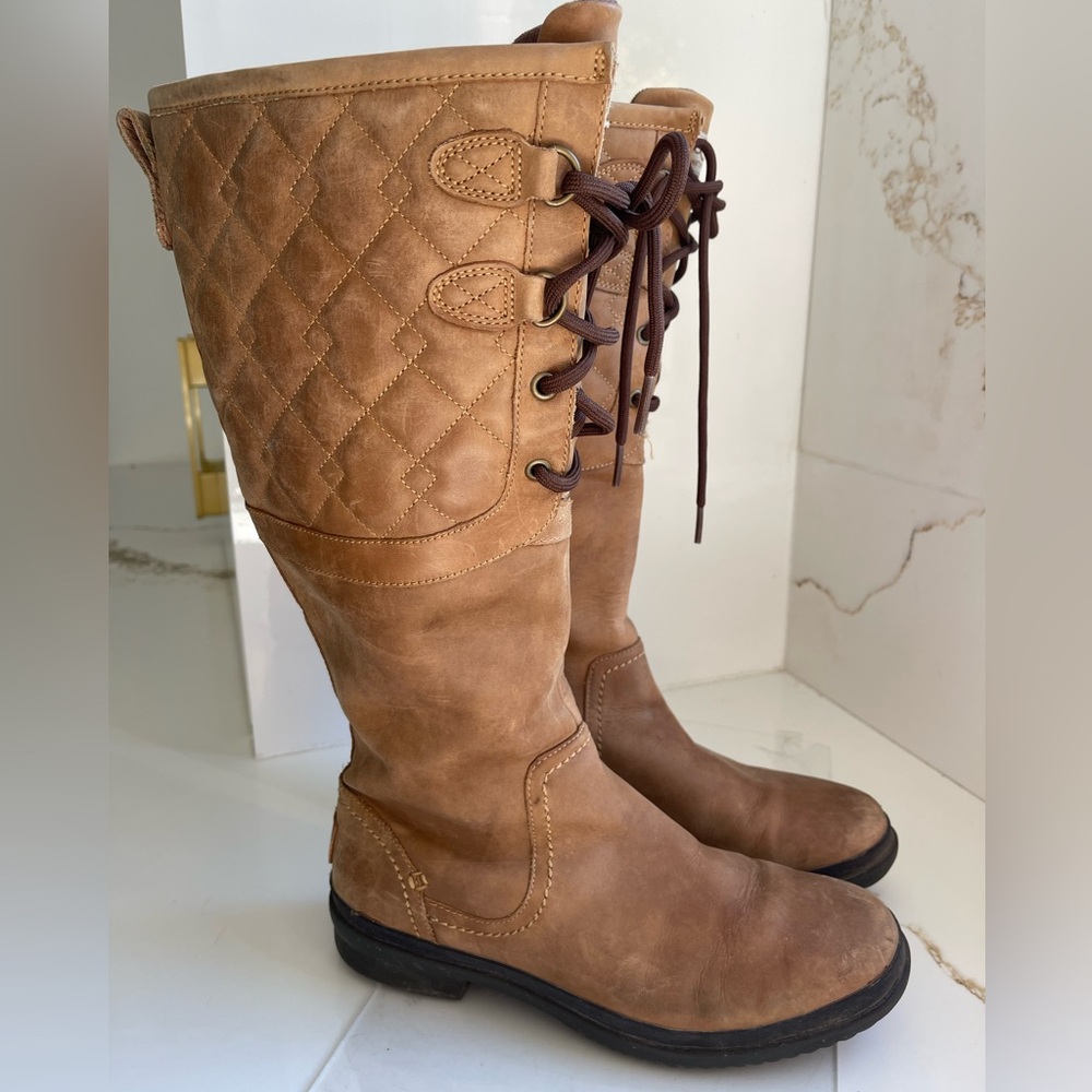 UGG Tan Quilted Winter Boots